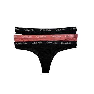 Calvin Klein Women's Carousel Cotton Thongs 3-Pack S Regular G-String Underwear